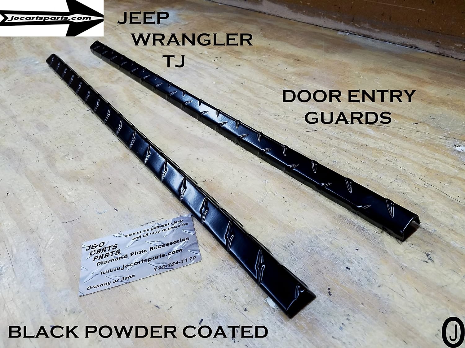 Fits Jeep Wrangler TJ Aluminum Diamond Plate Black Powder Coated Door Entry Guard-Sills 23 inch Long