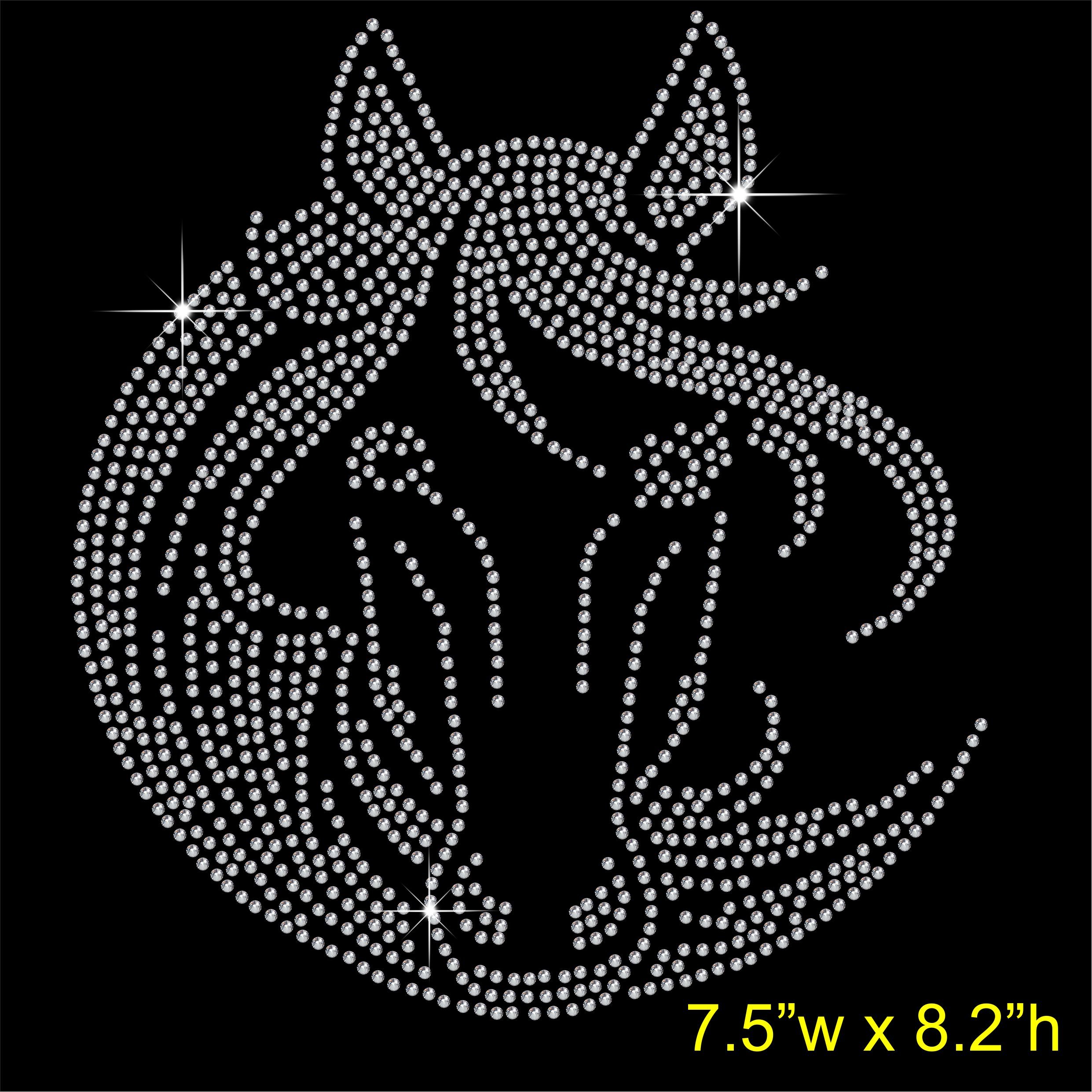 TShirt Showroom Horse Head Hotfix Rhinestone Diamante Iron on Transfer Motif Applique