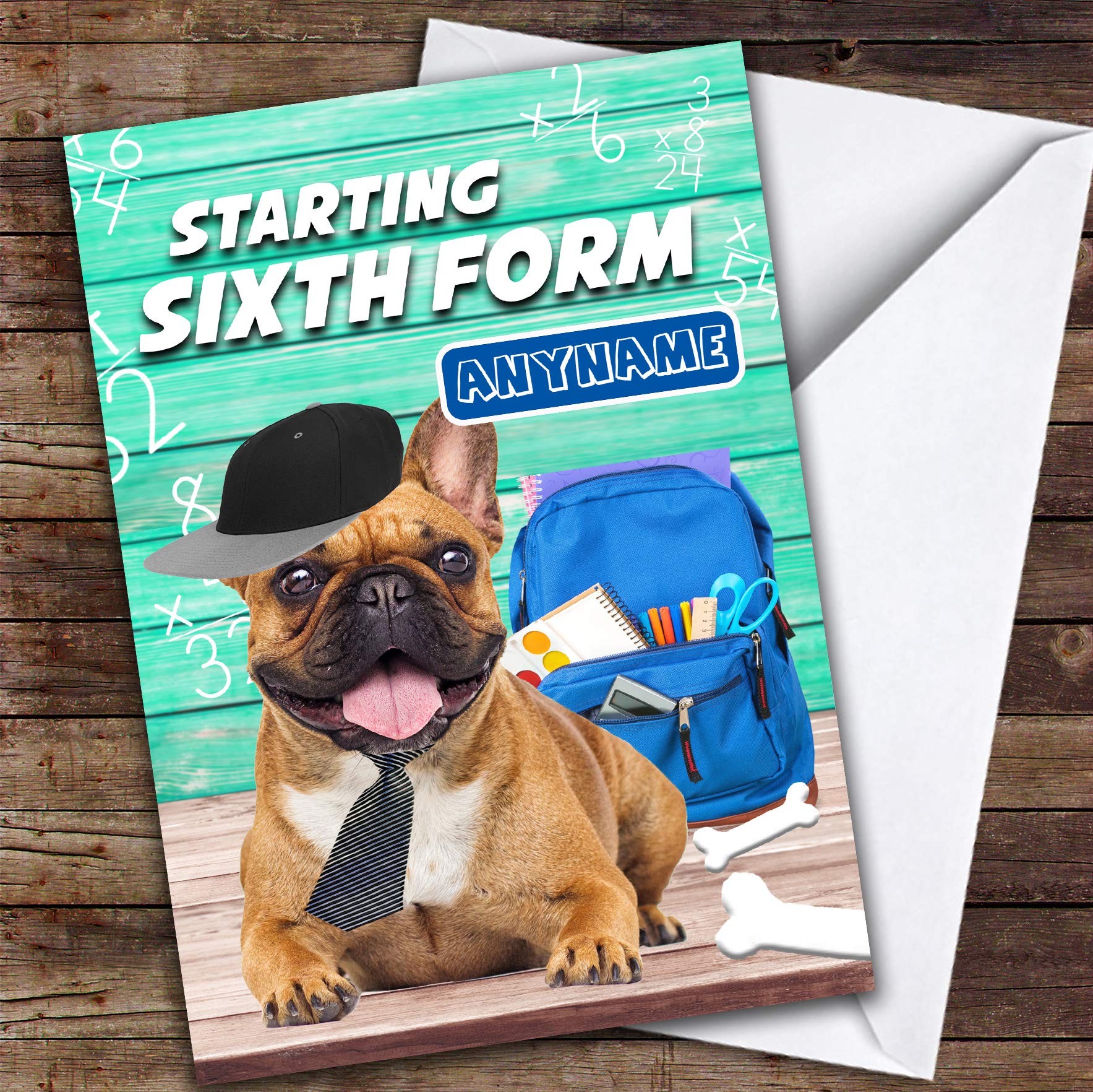 Funny Pug Starting Sixth Form Personalised Good Luck Card | Good Luck Card | Wishing You Luck Card