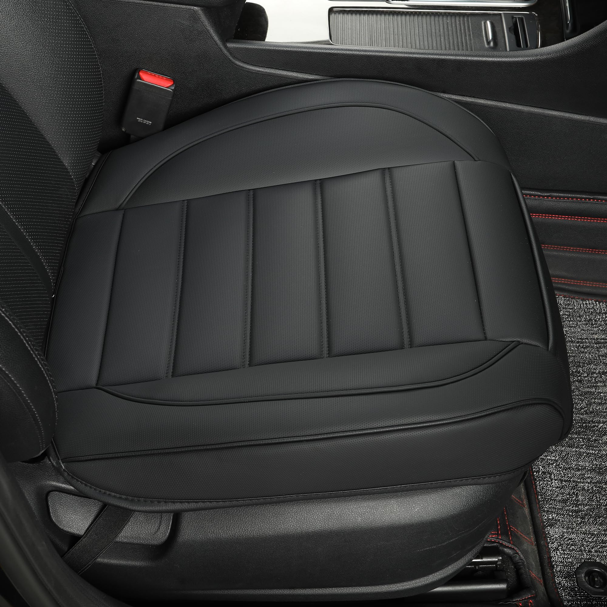 JNNJ Universale autostoelbeschermer van PU-leer, luxe beschermer, voorstoelhoezen, waterdichte stoelhoes, ideale beschermers voor auto's (grijs