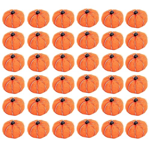 Sfcddtlg 36 PCS Halloween Small Felt Pumpkin-Mini Fall Autumn Handmade