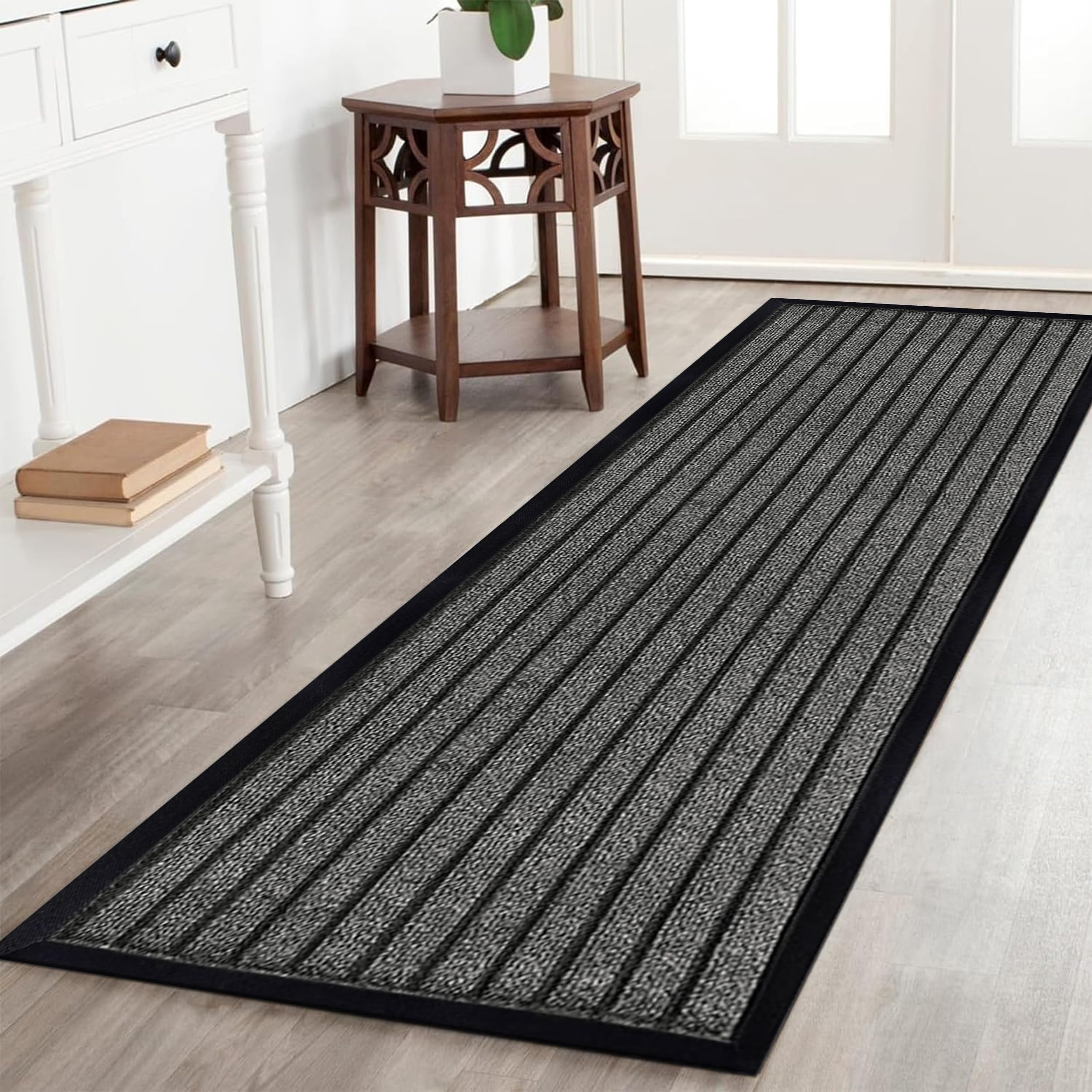 AMEHA Door Mat 80x300cm, Grey - Door Mats Outdoor & Indoor Non Slip Washable Rug Dirt Trapper Heavy Duty Rubber Floor Mat Entrance Rug Super Absorbent Front Doormats