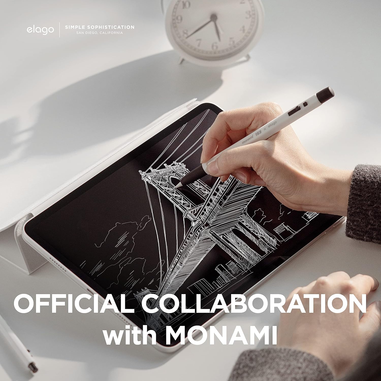 elago x MONAMI Pencil Case Compatible with Apple Pencil 2nd Generation Cover Sleeve, Classic Design, Compatible with Magnetic Charging and Double Tap (Must Read Installation Instructions)