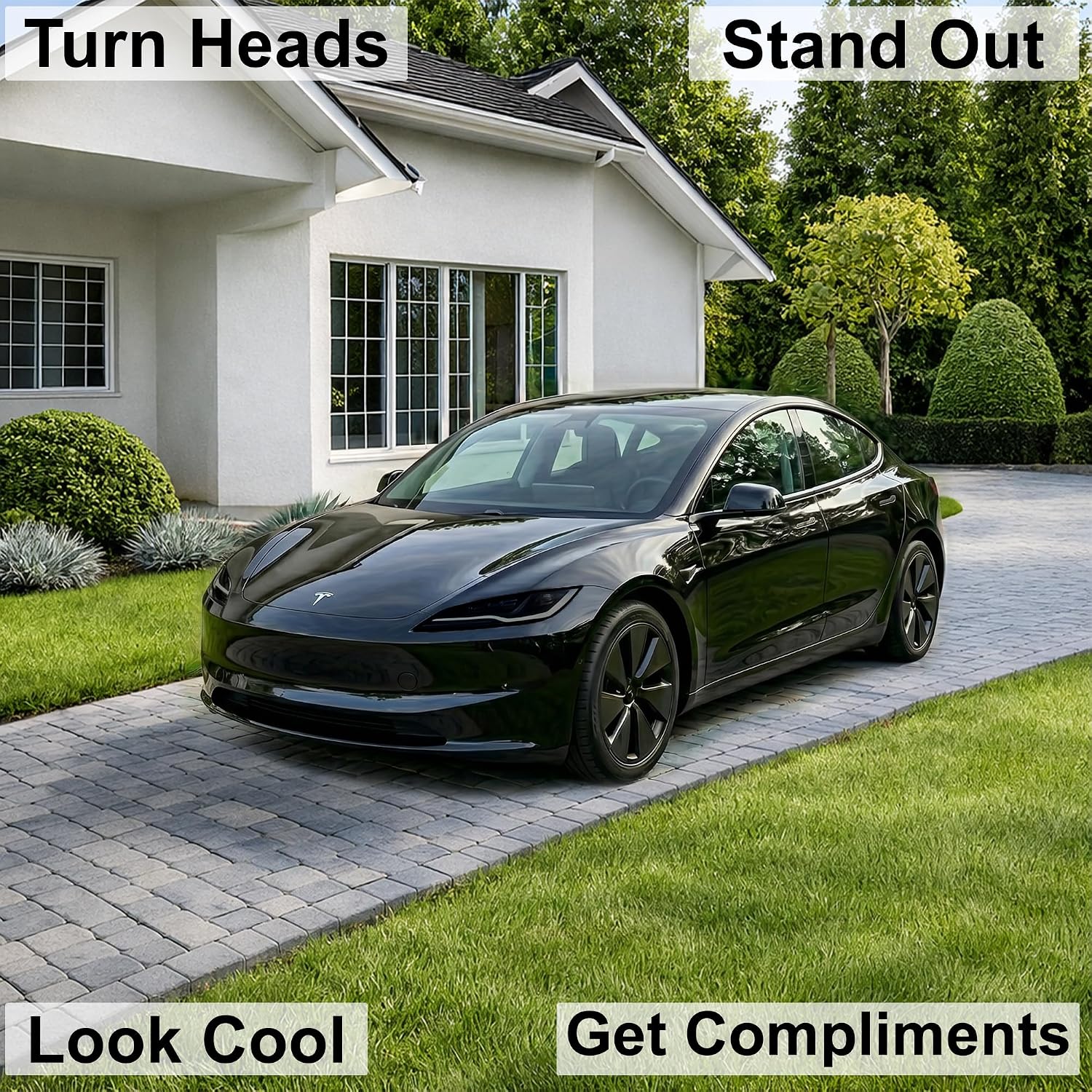 BOGAR TECH DESIGNS Precut for Tesla Model 3 2024-2026 Full Headlight Head Light Tint Kit, Dark Smoke