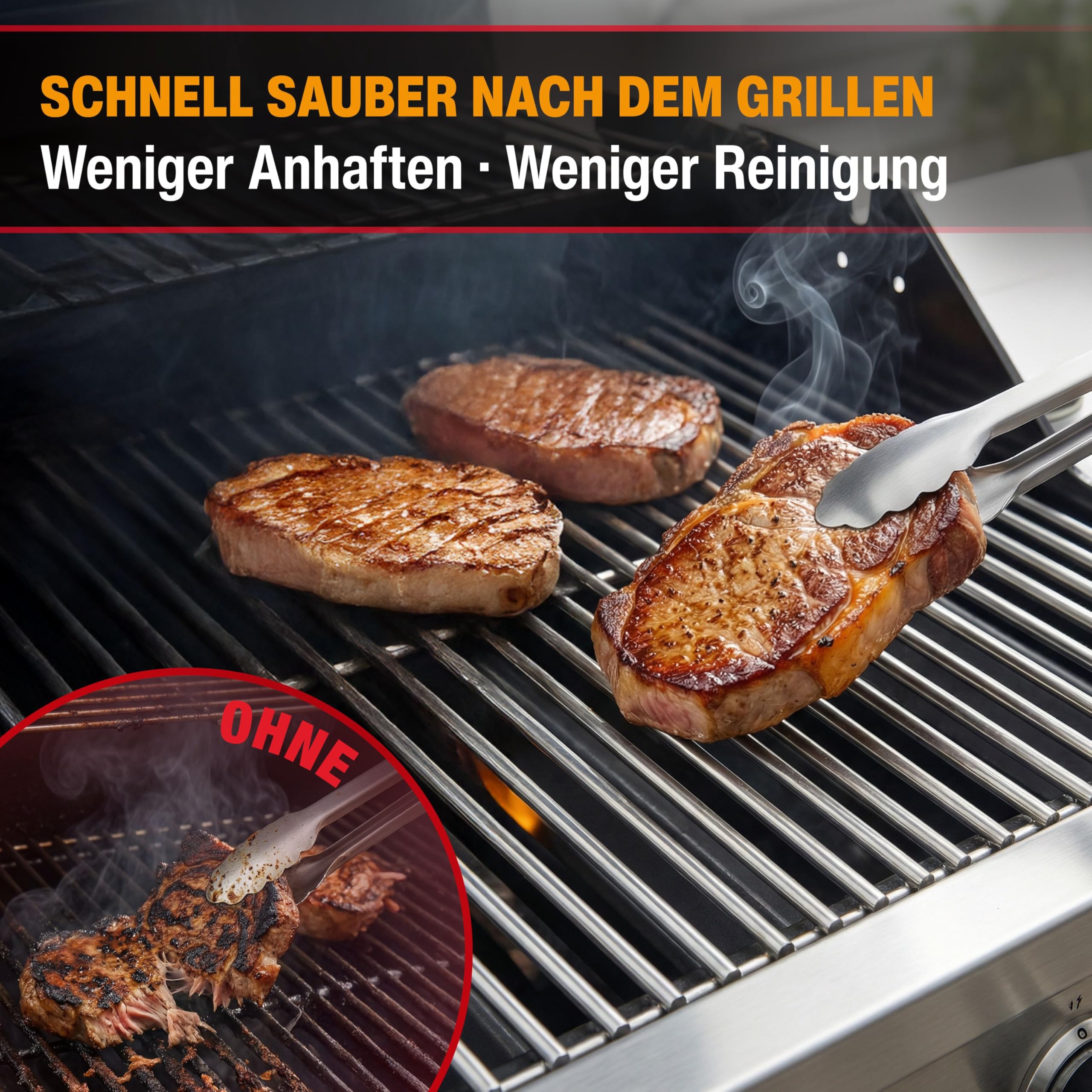 VANEJA Trennspray Grill 4 x 200 ml – Fetttrennspray & Backtrennspray | Trennspray, Grill Spray & Grillspray für Grillrost, Gasgrill, Gusseisen, Plancha & Grillplatte – Made in Germany