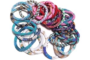 Handmade 6-Pack of Vibrant Glass Bead Bracelets