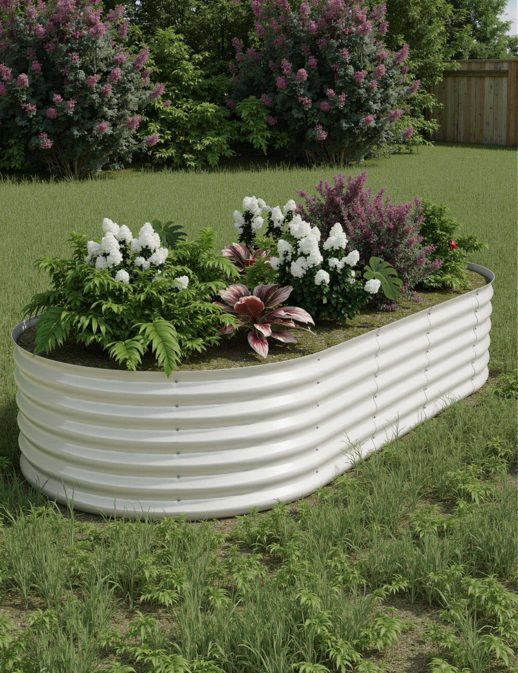 Patio Lawn 8x4x1.5ft Raised Garden Bed,Galvanized Raised Planter Boxes Outdoor with Easy Assembly, Large Garden Bed for Vegetables, Fruits, Flower,Raised Garden Bed,Beige