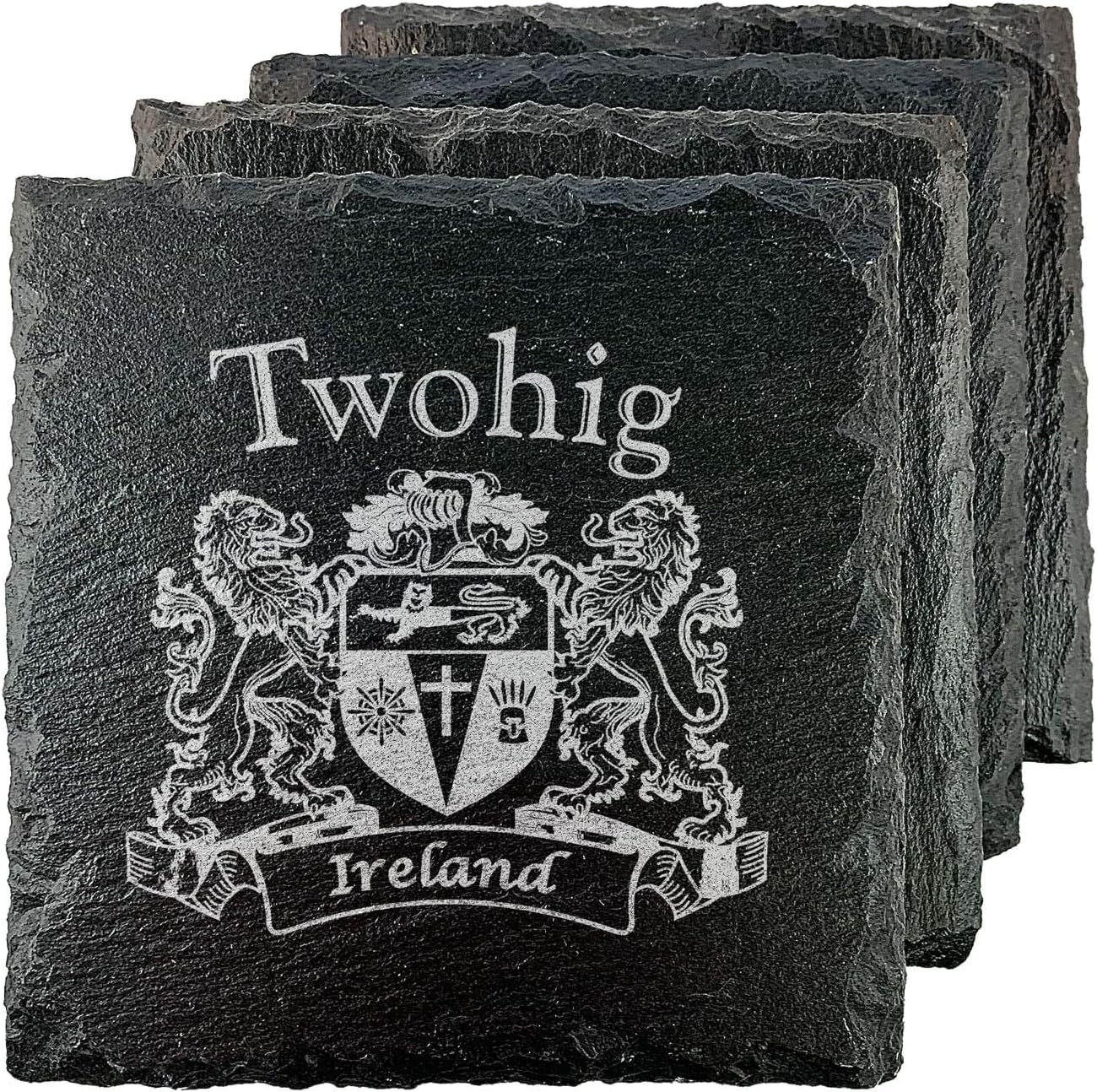 Twohig Irish Coat of Arms Slate Coasters - Set of 4
