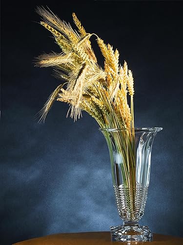 Miniatura 4 de Jarrón  Cristal cortado  Vidrio hecho a mano  12.8 pulgadas de altura  Patas  para flores  Rosas  Hecho en Europa  por Barski