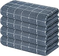 Vista 48 de Mordimy - Paños de cocina de 100% algodón de rizo, paños de cocina suaves y absorbentes a cuadros, trapos para lavar platos de secado rápido, Negro