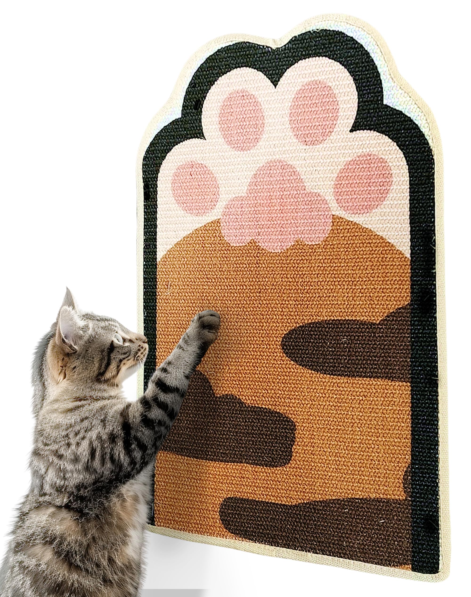 Lukamoo® Cat Scratching Pad, Wall Mounted Scratcher for Indoor Cats (Medium (24'' x 16'')) (Orange Tabby)
