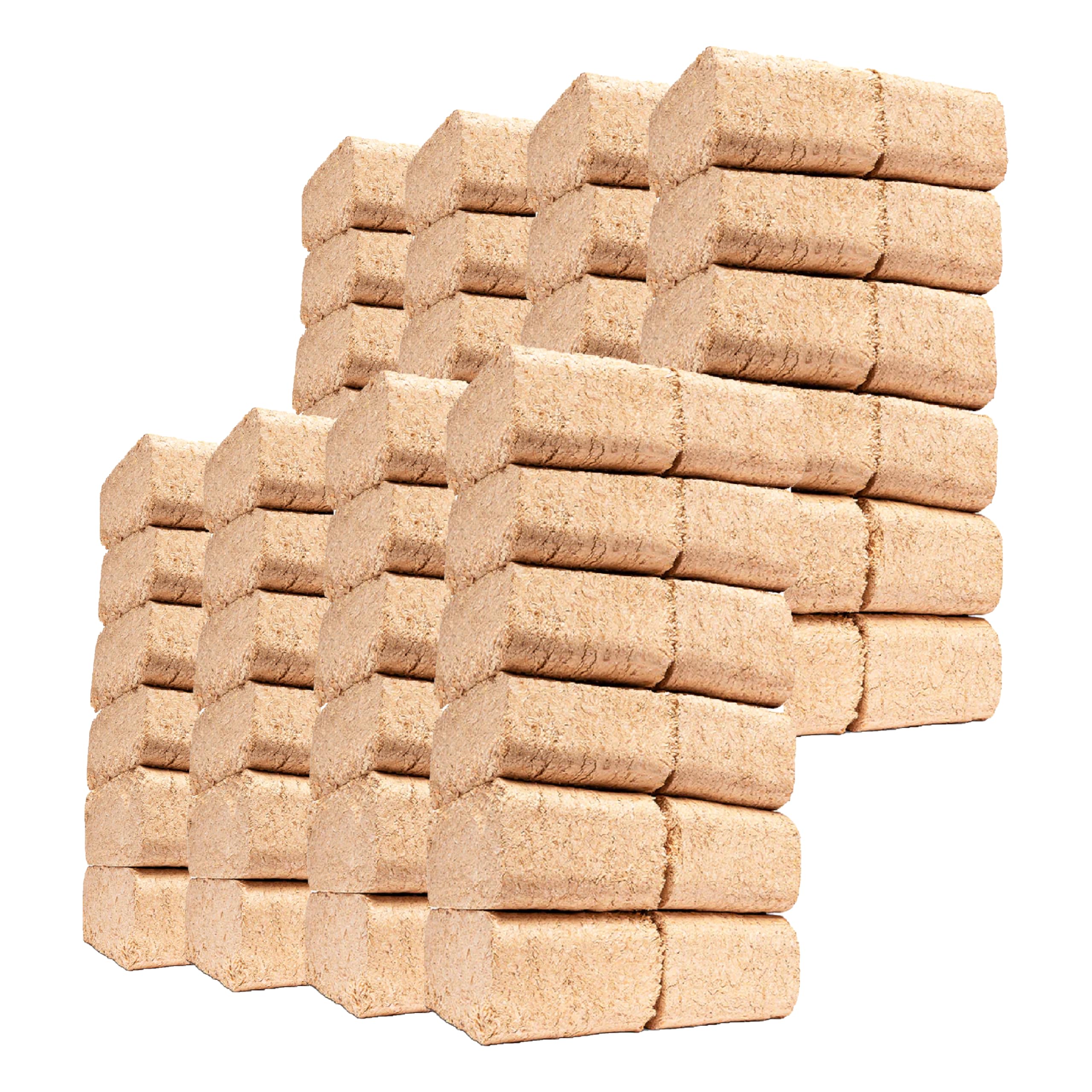 Costmad Brown Costmad™ 100% Natural Ruf Heat Briquettes Alder Birch Dry Wood - 12 Bricks 10Kg - Low 10% Moisture Easy To Light - Low Ash - Eco Friendly - For Open Fire Stove Wood Burner Chiminea (72 Bricks- 60Kg)
