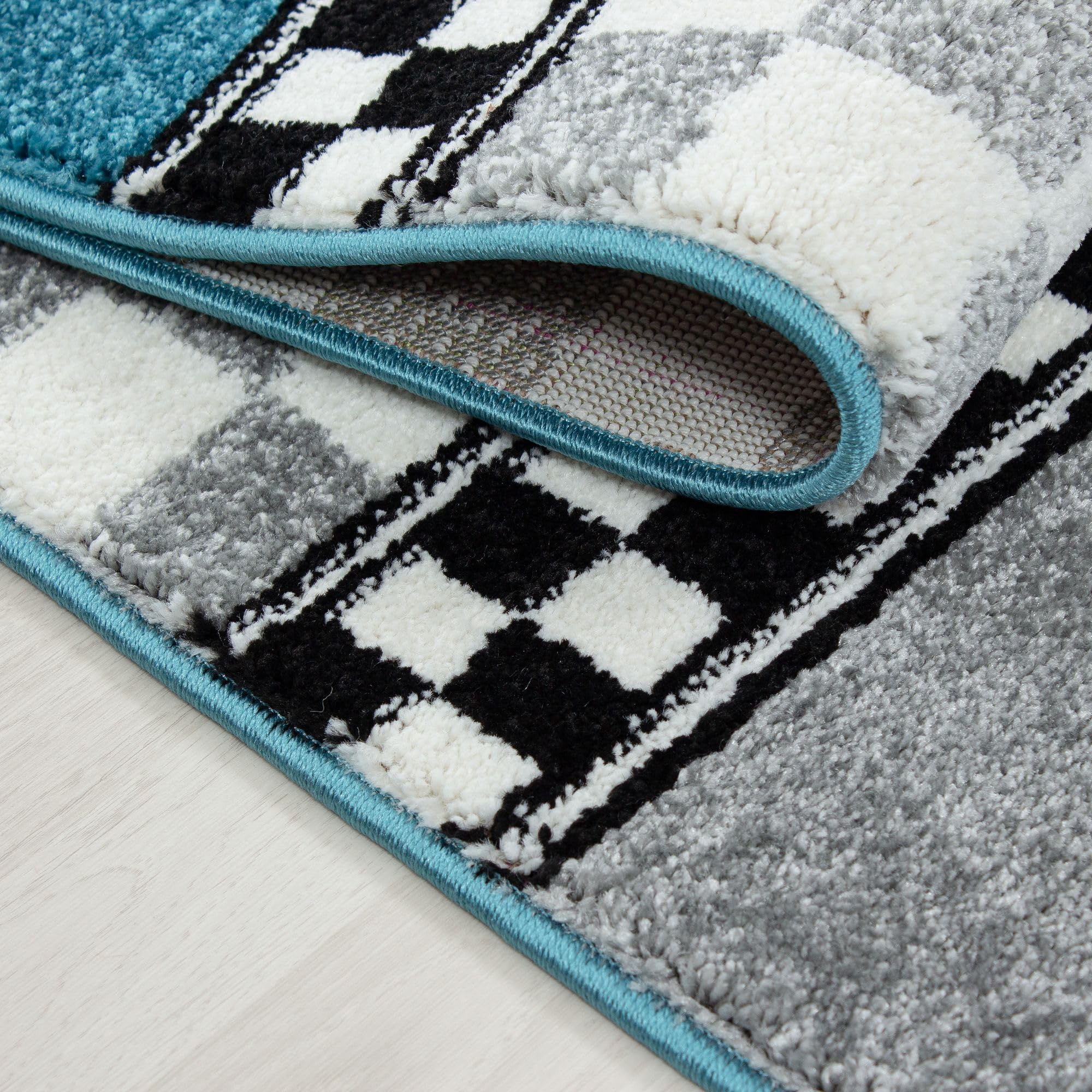Carpetsale24 Alfombra Infantiles, Color Azul, diseño de Coches de Carreras, 3374, Alfombra Rectangular, Alfombras habitación Infantil-habitación bebé, 120 x 170 cm