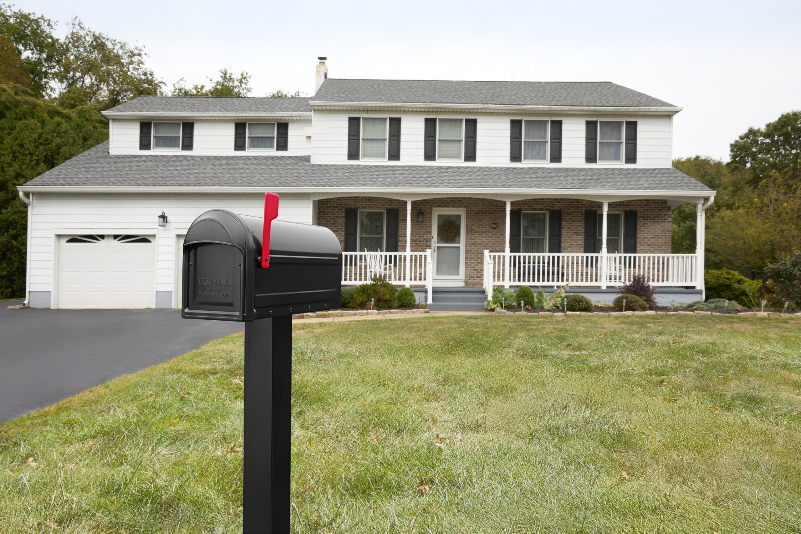 ARCHITECTURAL MAILBOXES 7900-1B-R-10 Barrington Postmount Cassetta postale, Nero, L