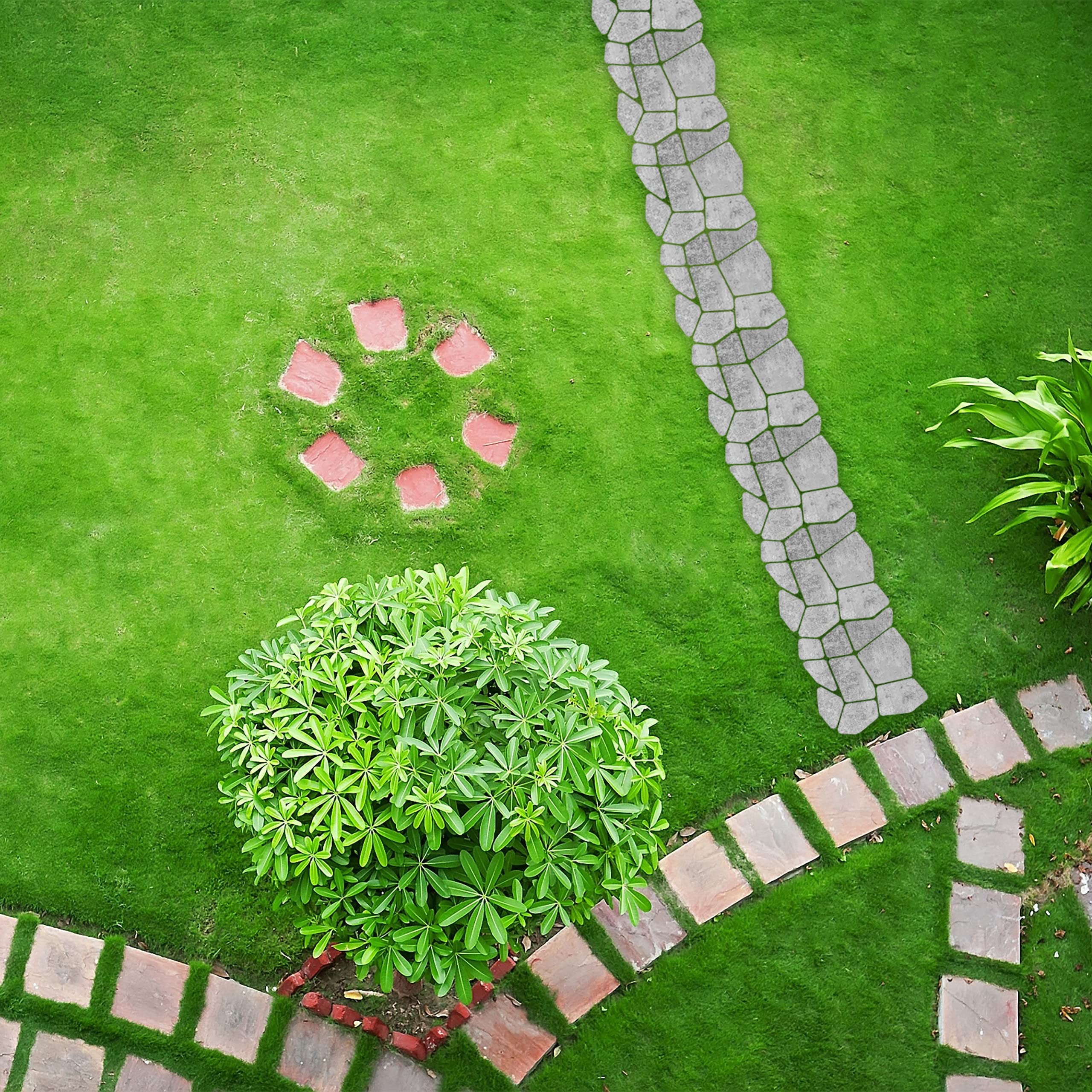 Relaxdays 4X Stampi per Cemento, Forma per Vialetti in Giardino, Sagoma Pavimentazione in Pietra, Pavimento Esterno, Nero