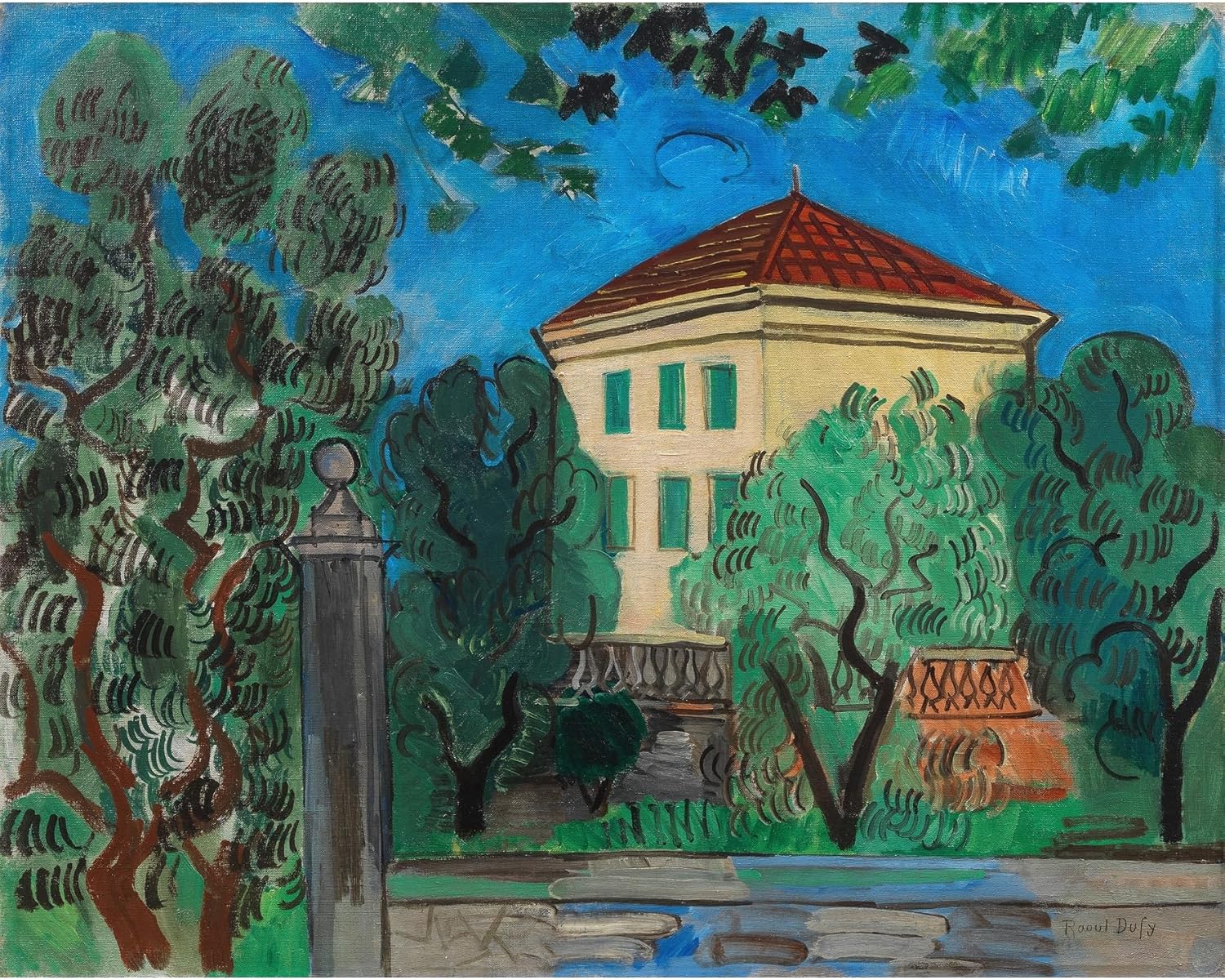 ArtDirect The entrance to the garden (1923) Unframed Art Print Giclee Poster by Raoul Dufy - Ready for Framing with Customization Sizes 10x8, 14x11, 20x16, 30x24, 45x36 and 60x48 inches