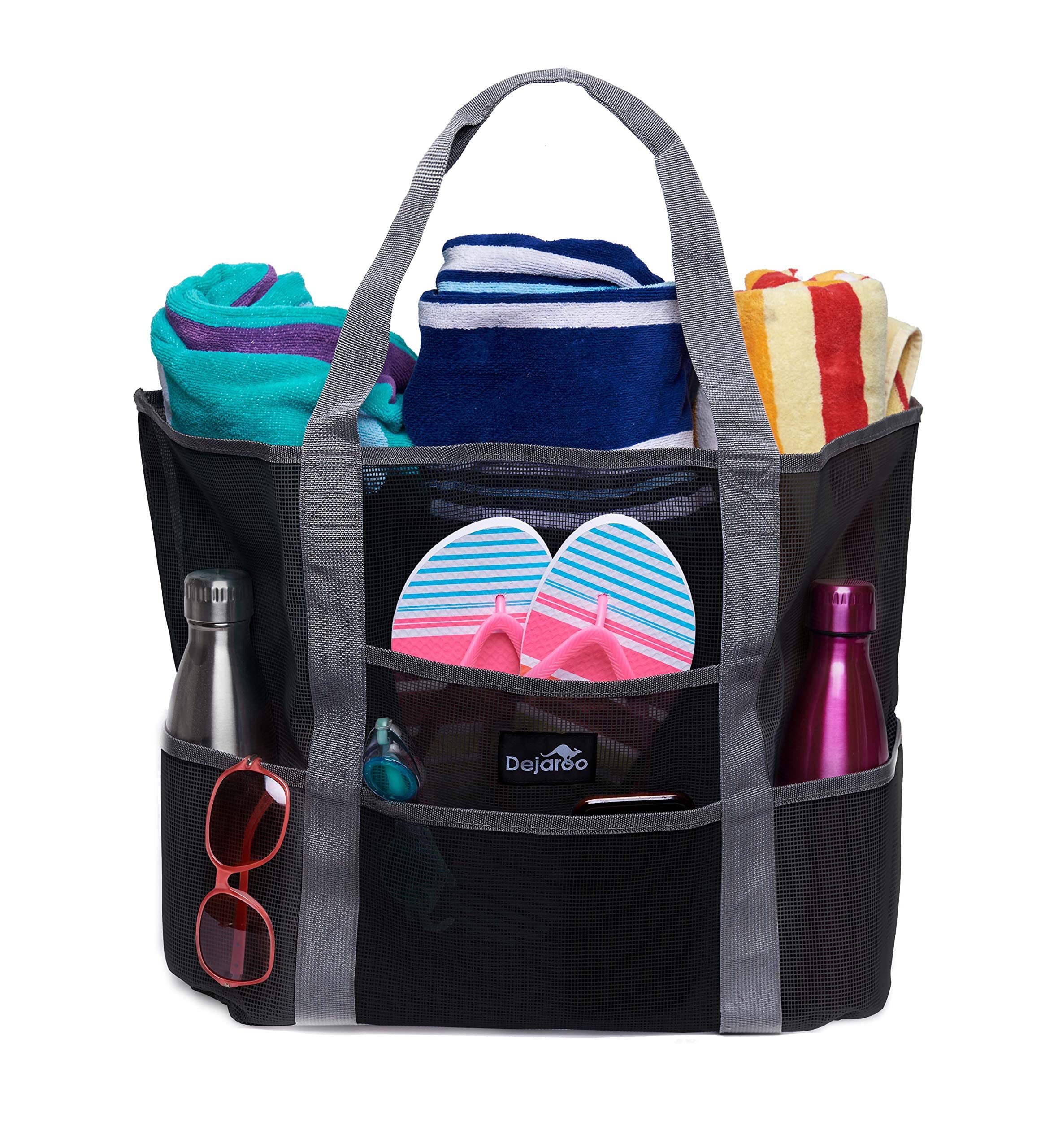 Dejaroo Mesh Sand Free Bag - Strong Lightweight Bag For Beach & Vacation Essentials. Tons of Storage!