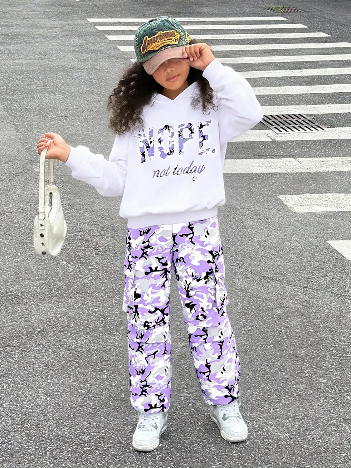 Girls Clothes Little Girl Outfits Letter Print Hooded Sweatshirt Cargo Pants 2PCS Girls Clothing - Image 3