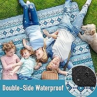 Vista 4 de PY SUPER MODE Mantas de pícnic extra grandes, impermeables, plegables, manta de playa para exteriores de gran tamaño, 83 x 79 pulgadas, a prueba
