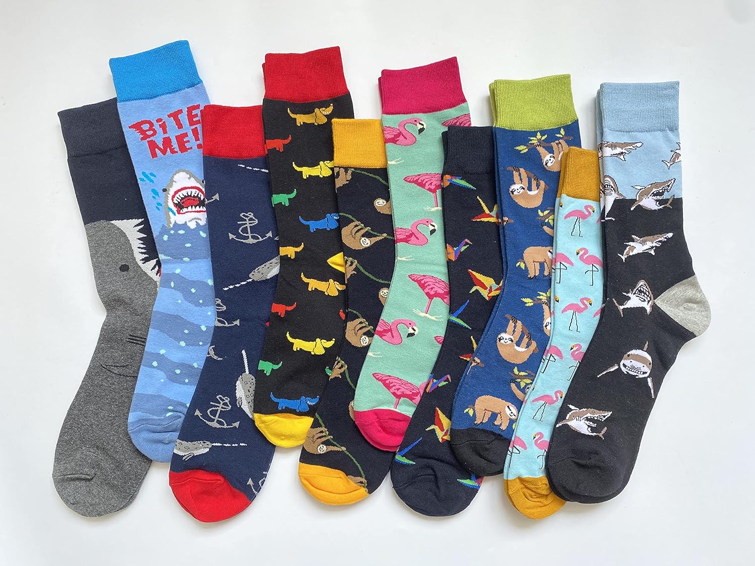 Men's Fun Set Dress Socks-Colorful Funny Novelty Cotton Funky Crew Socks Pack,Art Socks - Image 5