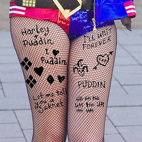 Miniatura 2 de COKTAK 6 hojas de tatuajes temporales HQ para mujeres, niños y hombres, kit de maquillaje de Halloween, cosplay, tatuajes falsos de rostro,