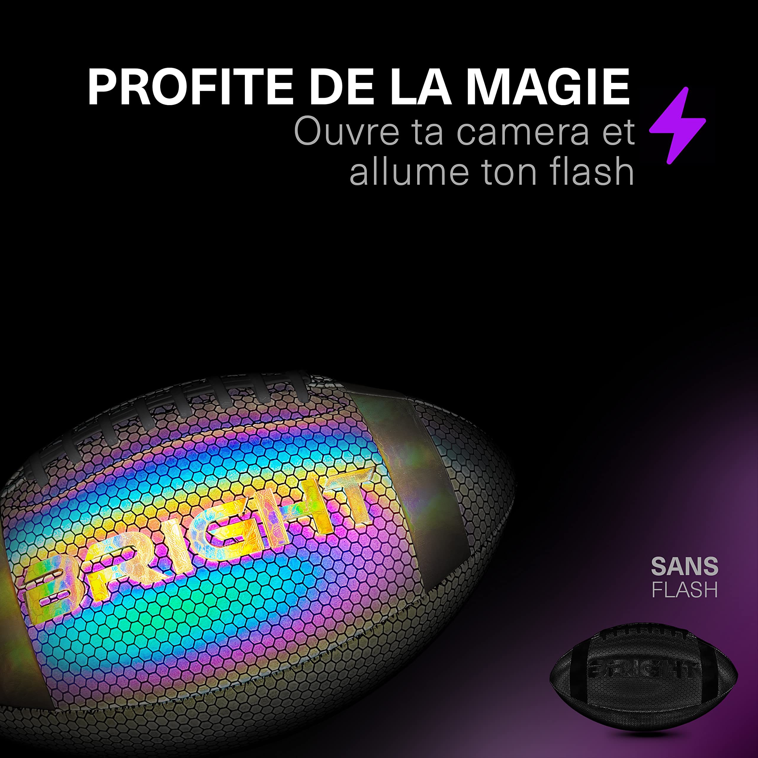 BRIGHT Football américain réfléchissant lumineux dans l'obscurité pour enfants et adultes