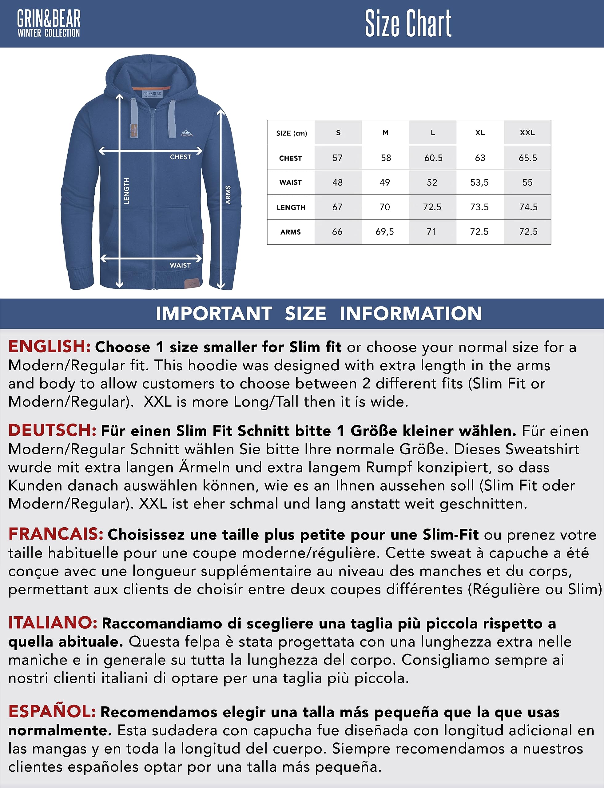 Grin&Bear | Uomo | Felpa con Cappucio Hoodie | GEC022