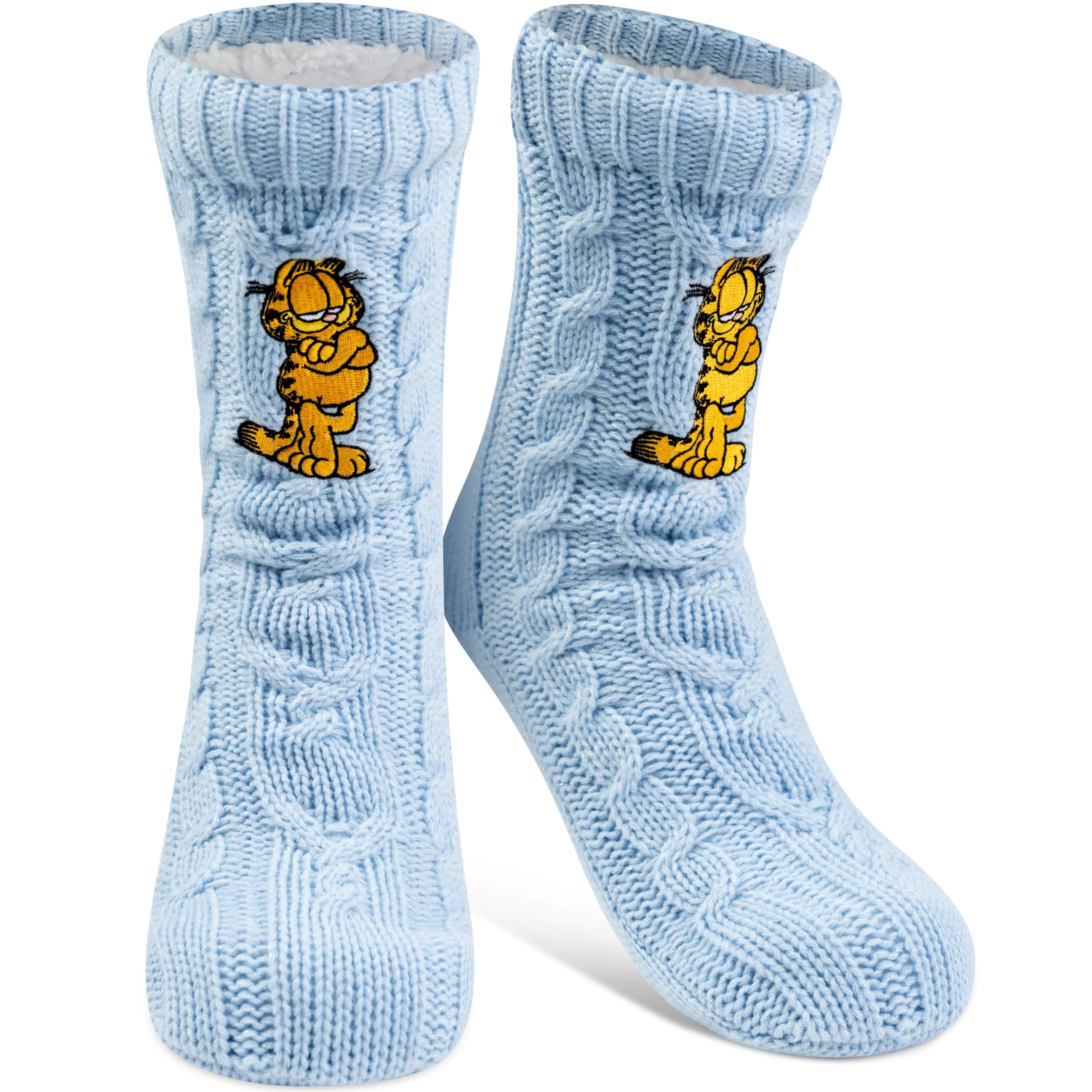 United Labels Women's Blue Garfield Cuddly Socks For One Size 38-43, Fluffy Stopper Socks With Sherpa Lining, Warm Socks, Hut Socks