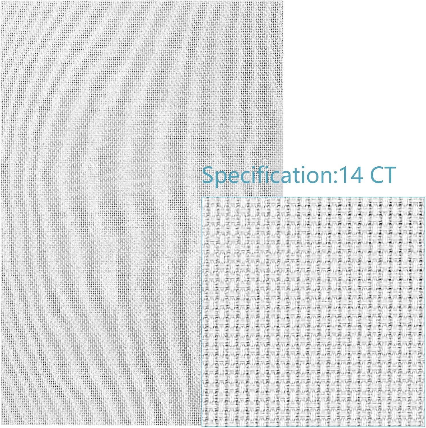 Caydo 6 Pieces Aida Cloth, 14 Count Cross Stitch Cloth Cotton Aida Fabric Craft for Embroidery, Needlework, 12 by 18 Inch (Grey)