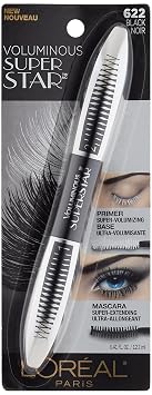 L'Oreal Paris Voluminous Superstar Washable Mascara, Black, 0.41 fl. oz.