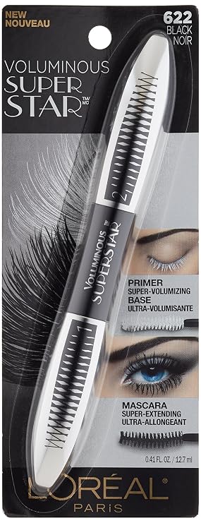 L'Oreal Paris Voluminous Superstar Washable Mascara, Black, 0.41 fl. oz.