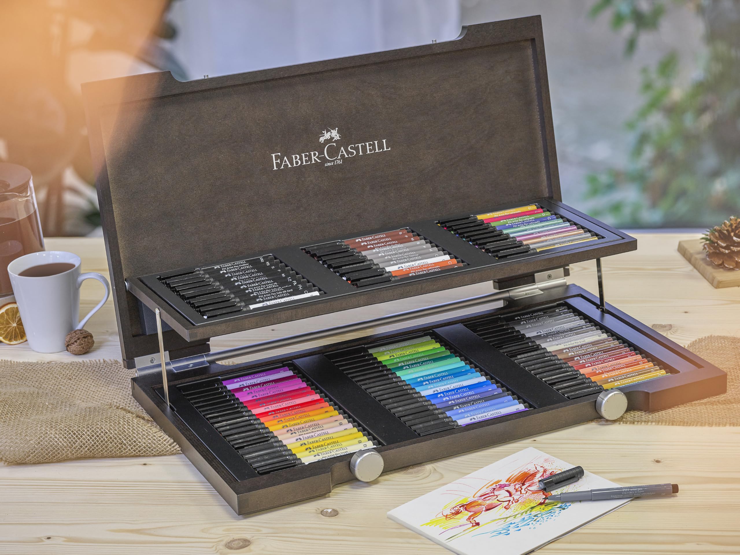 ファーバーカステル ピットアーティストペンセット 90本木箱セット Amazon.com : Faber-Castell Pitt Artist Pens Wood Case Gift Set