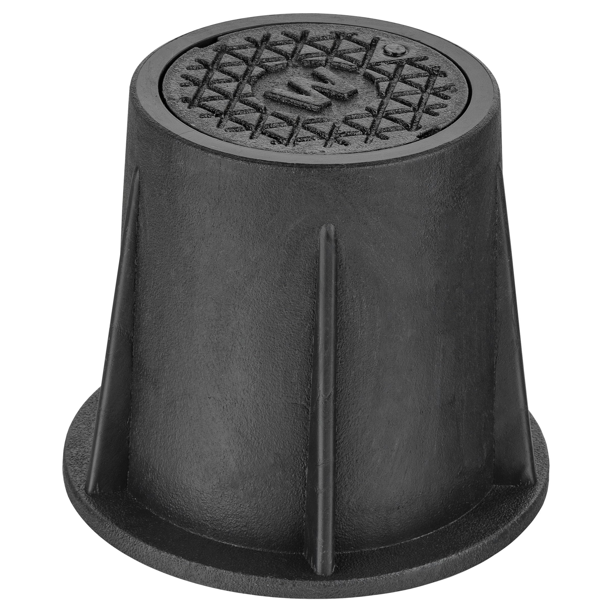 Water Stop Tap Box Surface Box Stop Cock Box Valve Box with Cast Iron Lid h=150 Black