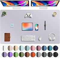 Vista 173 de Aothia Protector de escritorio de cuero, alfombrilla para ratón, alfombrilla de escritorio de oficina, secante de escritorio de cuero PU