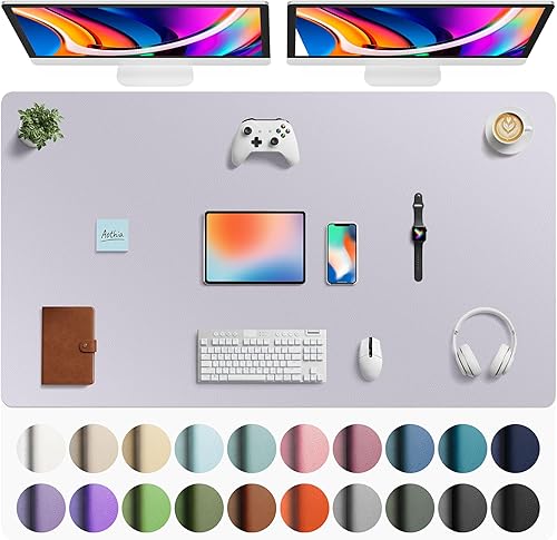 Miniatura 173 de Aothia Protector de escritorio de cuero, alfombrilla para ratón, alfombrilla de escritorio de oficina, secante de escritorio de cuero PU