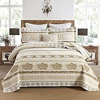 Vista 1 de Juego de ropa de cama, edredón de tamaño King, juego de edredón de algodón, juego de cama con patrón de rayas marrón topo, colchas ligeras 05-1