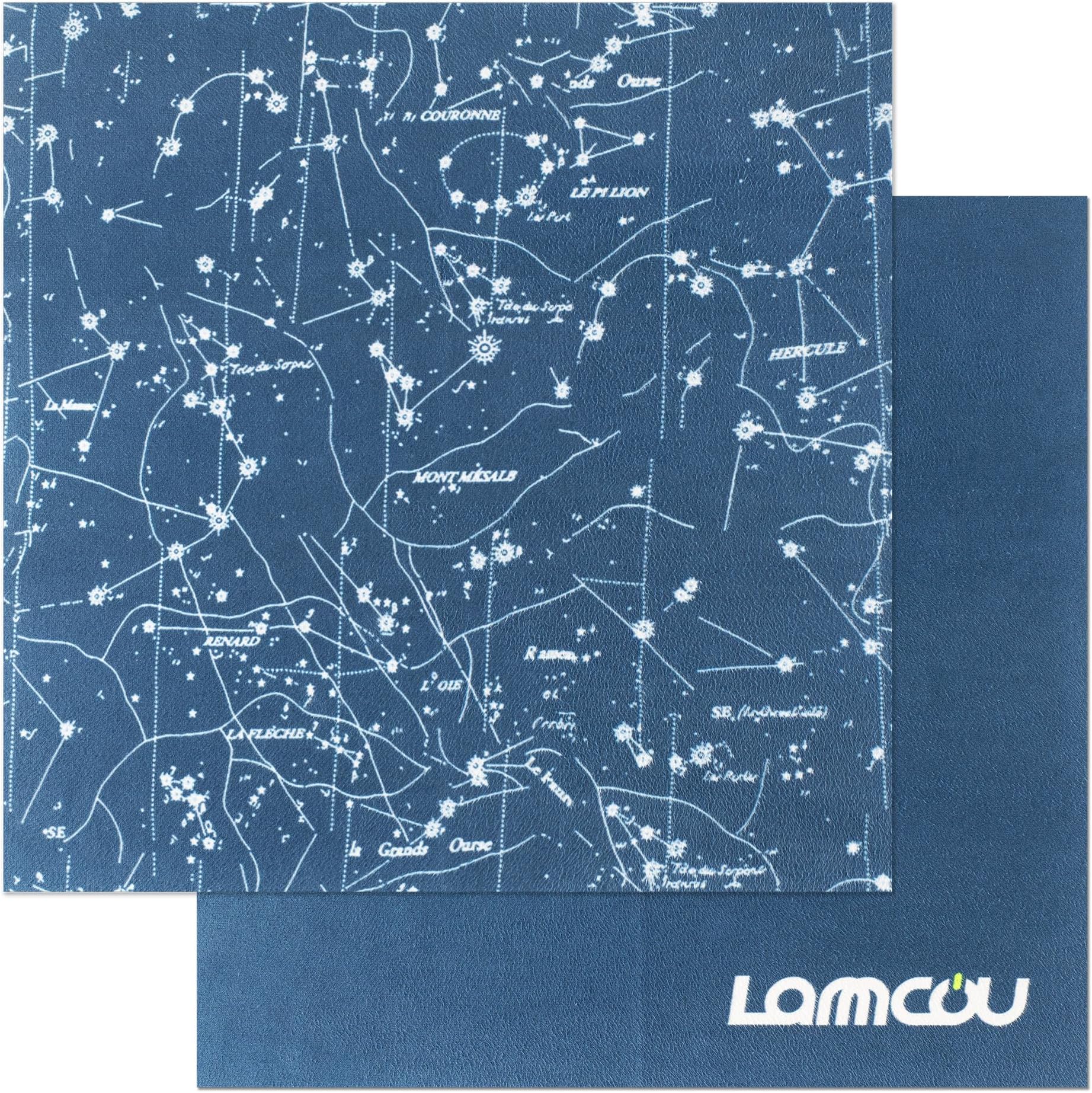 Lammcou Glasses Cleaning Cloth, Microfibre Lens Glasses Cloth for Spectacles, Optician Quality, Lint-Free Eyeglass Cleaner Wipes for Camera, Display, Phones, Tablet, Screen, 25*25cm, 2pcs, Dark Blue