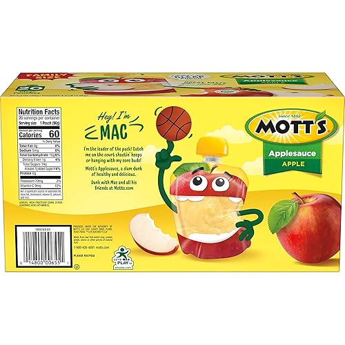 Miniatura 38 de Mott's Paquete Variado de Puré de Manzana Sin Azúcar Añadido, 4 Sabores – Manzana, Fresa, Canela y Arándano, Hecho de Fruta Real, Sin Sabores