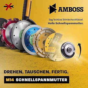 Amboss Werkzeuge Anvil quick-release nut for angle grinder/cutting grinder nut/M14 / suitable for standard machines