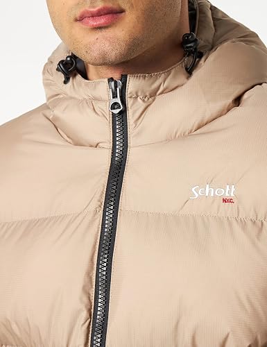 Schott NYC Mixte Idaho2 DOUDOUNE CAPUCHE ZIPPEE SCHOTT, BEIGE, L EU - 2