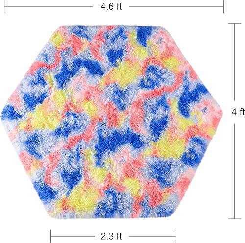 Miniatura 8 de Junovo - Alfombra ultra suave para cuarto de bebé, habitación de bebé, decoración del hogar, dormitorio, alfombra hexagonal para casa de juegos,