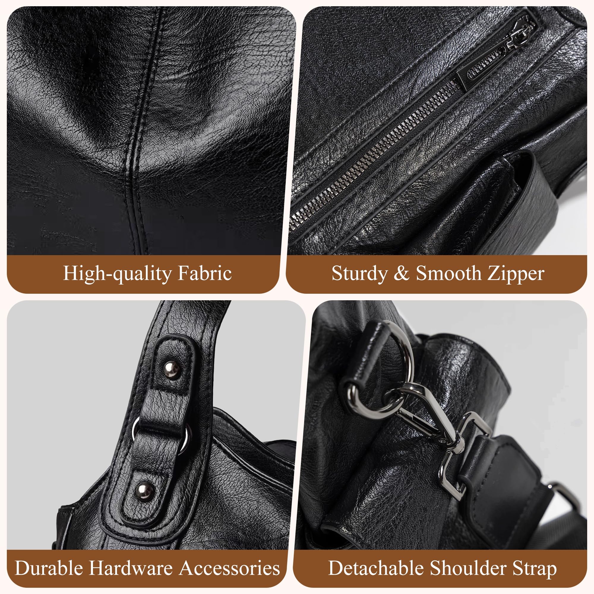 Mabecol Borsa Shopper Donna PU Grande Capacità Elegante Vintage Tote Rigida a Mano e a Spalla con Tracolla Regolabile per Lavoro Ufficio Università Quotidiana