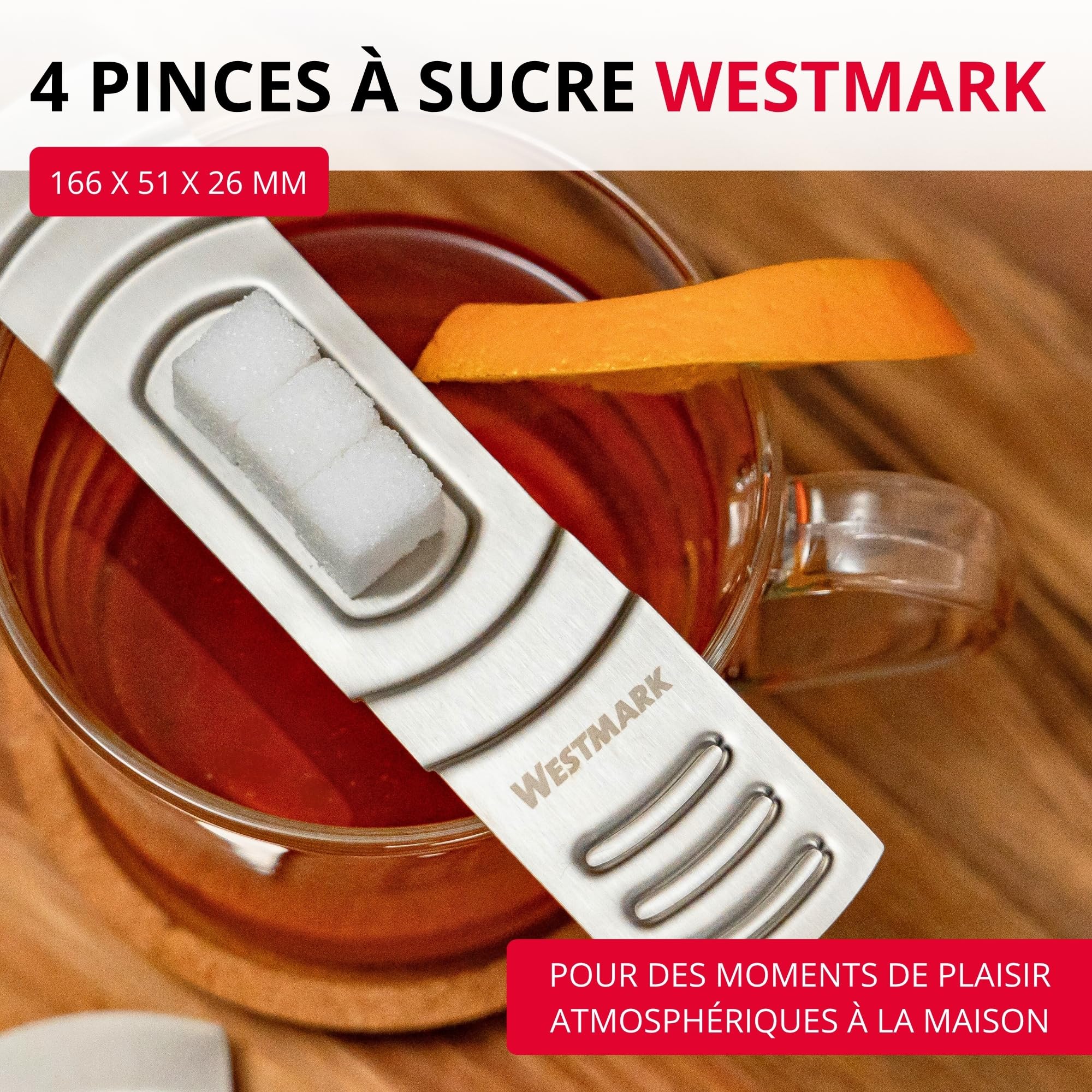 Image secondaire de Set de 4 Pinces à Sucre Westmark en Acier Inoxydable - Élégance pour Punch Flambé
