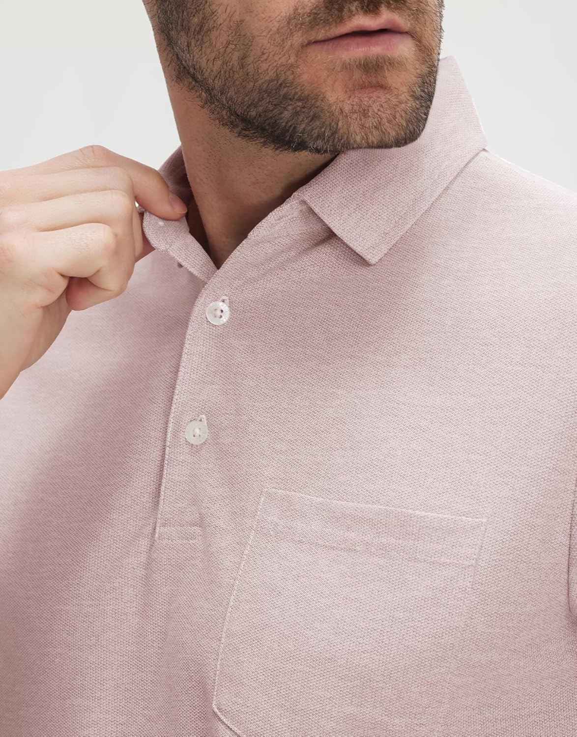 M MAELREG Golf Shirts for Men Heather Pocket Lightweight Moisture Wicking Cllared Stretch Mens Polo Shirts Short Sleeve