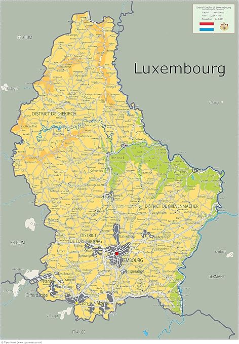 Physical Map Of Luxembourg The Oxford Collection Size A1 Paper 91C4SC6D69L. AC SY679 