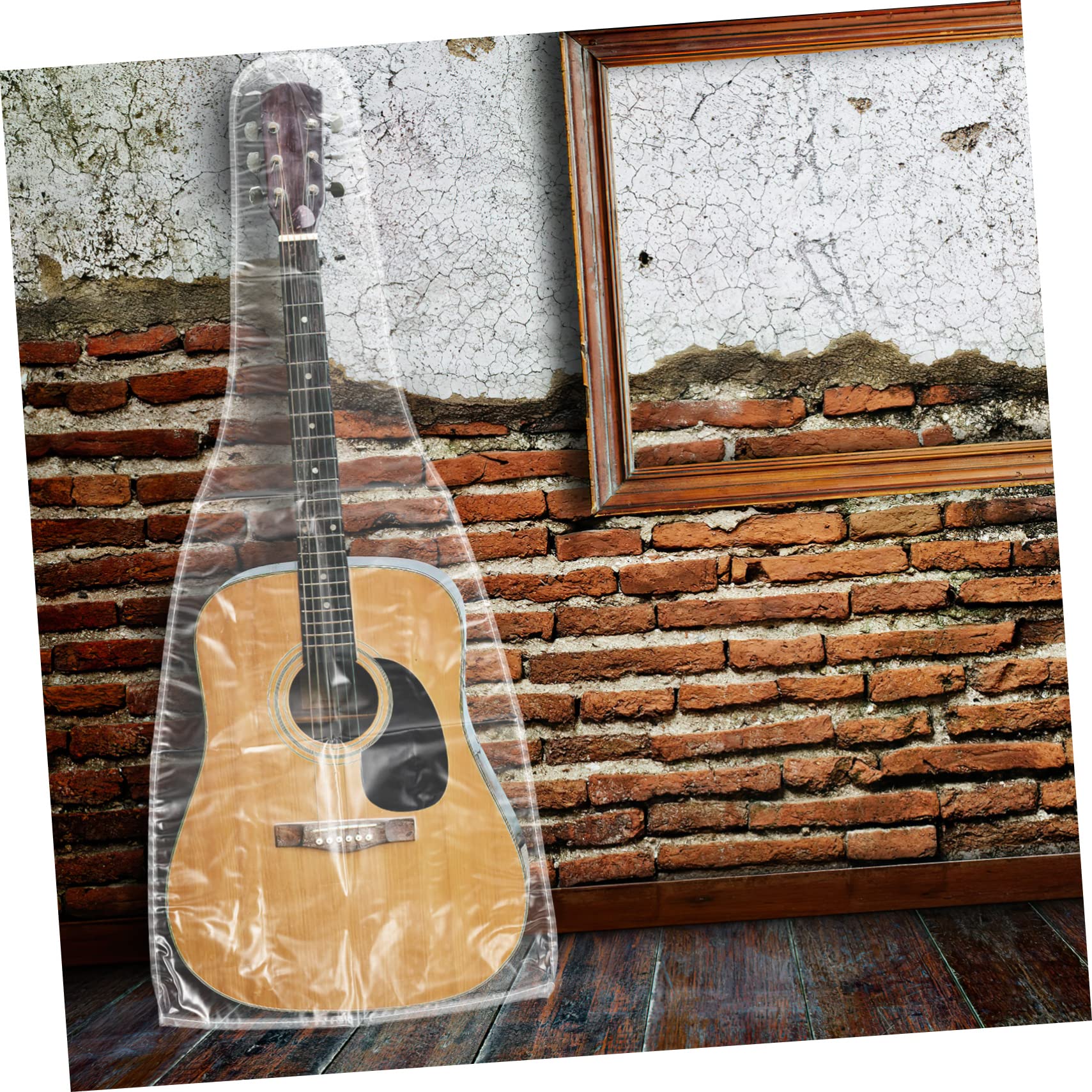 CLISPEED Housse Guitare Étanche PVC Protection Pluie et Poussière Transparente Mate Adaptée Guitare Folk Basse et Électrique