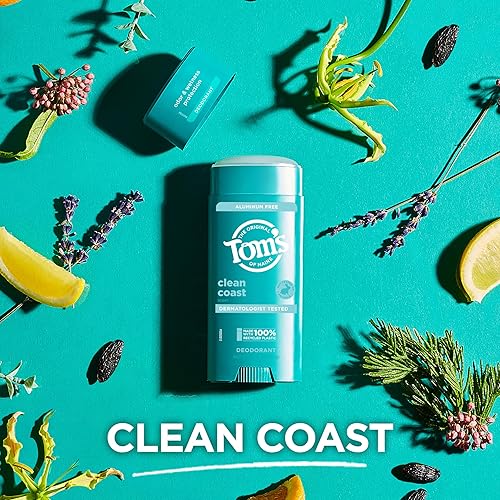 Miniatura 5 de Tom's of Maine Clean Coast - Desodorante natural para hombres y mujeres, sin aluminio, 3.25 onzas (paquete de 2)