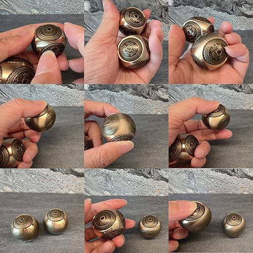 Miniatura 9 de Estatua tradicional de sapo de dinero de Feng Shui de latón con juego de 5 monedas antiguas de cuerda roja para el hogar y el automóvil (B2 de rana