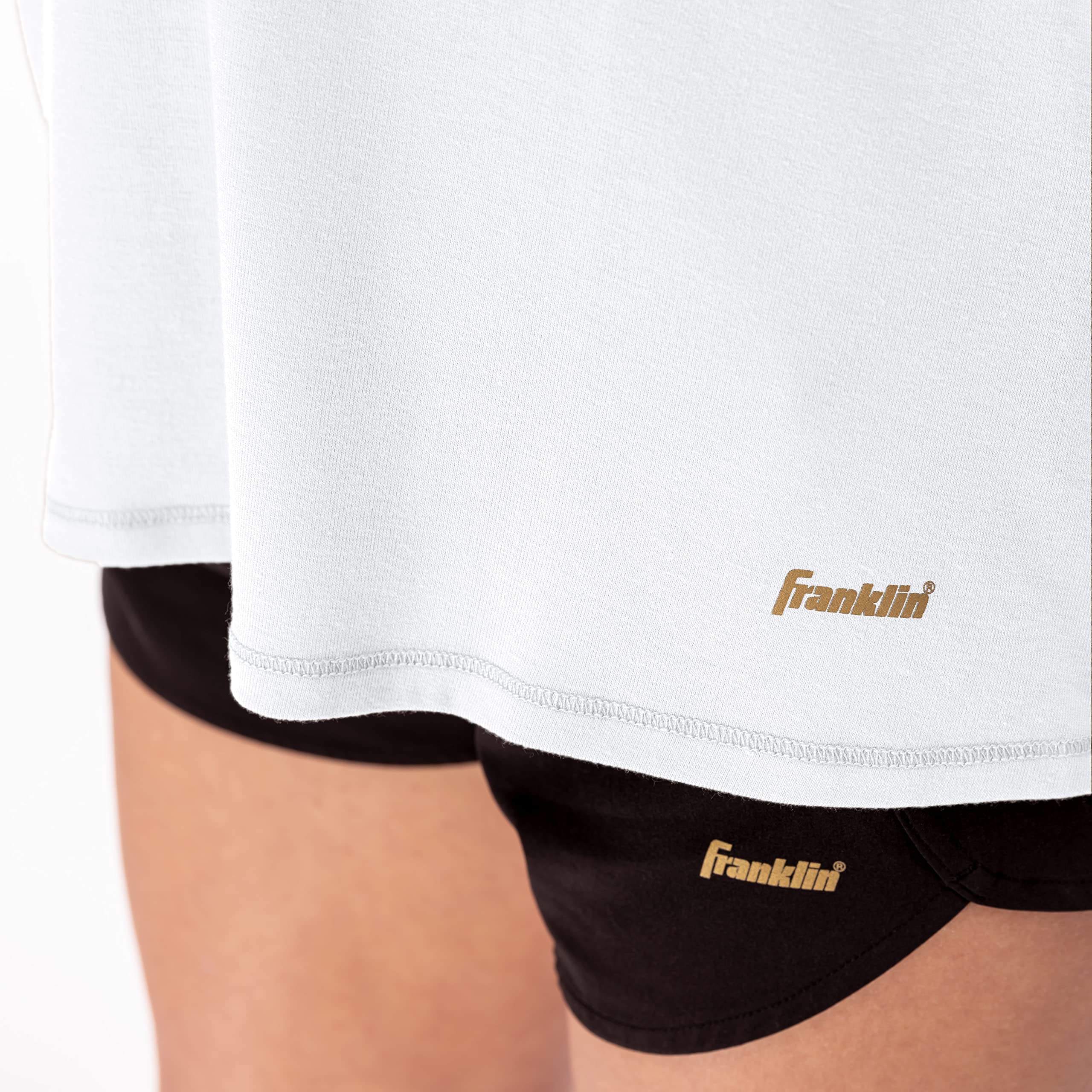 Franklin Sports Camiseta de Tirantes para Mujer, diseño Relajado, Color Blanco Camisa de Tenis, L