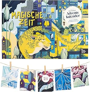 Magische Zeit - Bio-Saatgut-Adventskalender - Urbanes Gartenglück- 24 Adventskalendertütchen aus Papier befüllt mit Bio-Gemüsesamentütchen, einigen Kräutersamen und Blumensamen